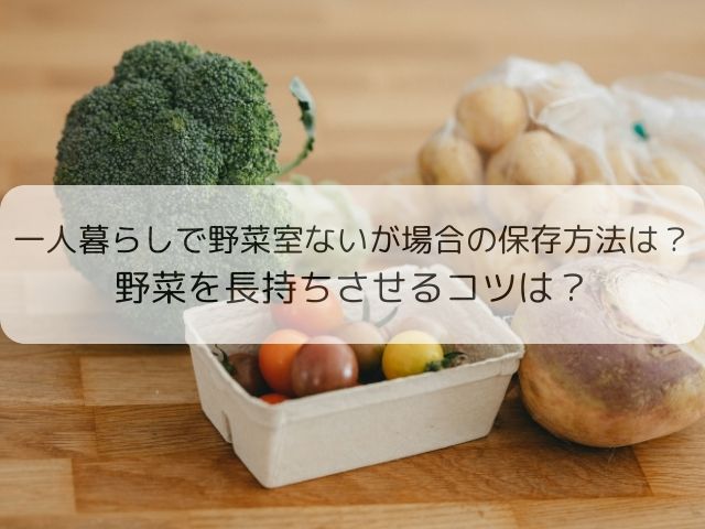 一人暮らしで野菜室ないが場合の保存方法は？野菜を長持ちさせるコツは？